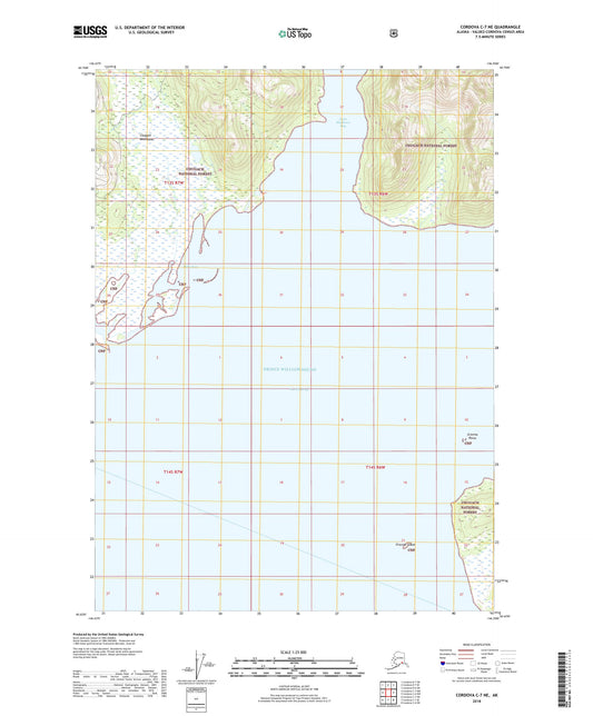 Cordova C-7 NE Alaska US Topo Map Image