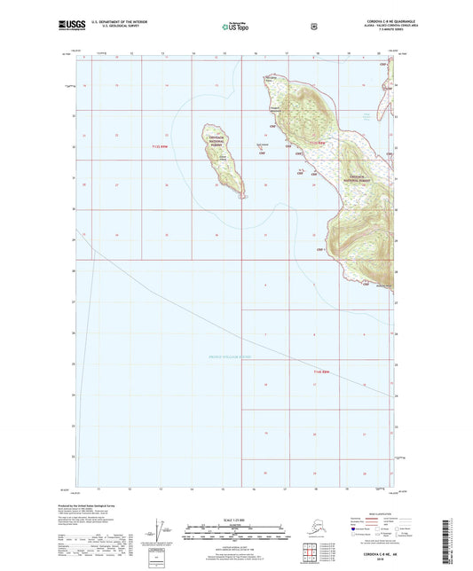 Cordova C-8 NE Alaska US Topo Map Image