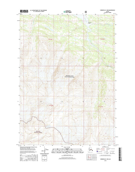 Cordova D-1 NW Alaska US Topo Map Image