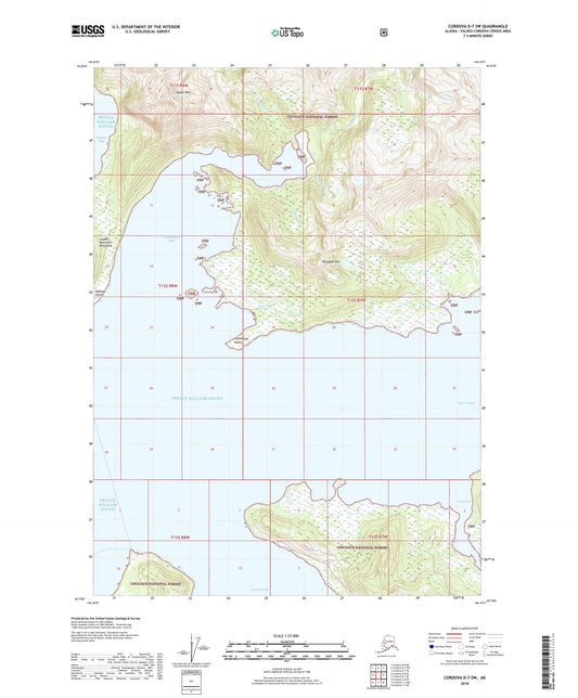 Cordova D-7 SW Alaska US Topo Map Image