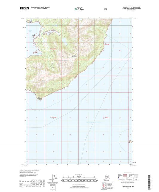 Cordova D-8 NW Alaska US Topo Map Image