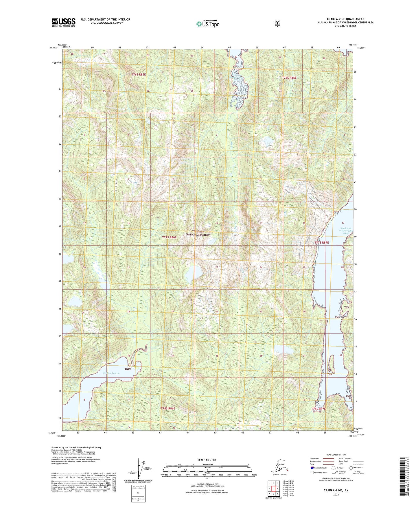 Craig A-2 NE Alaska US Topo Map Image