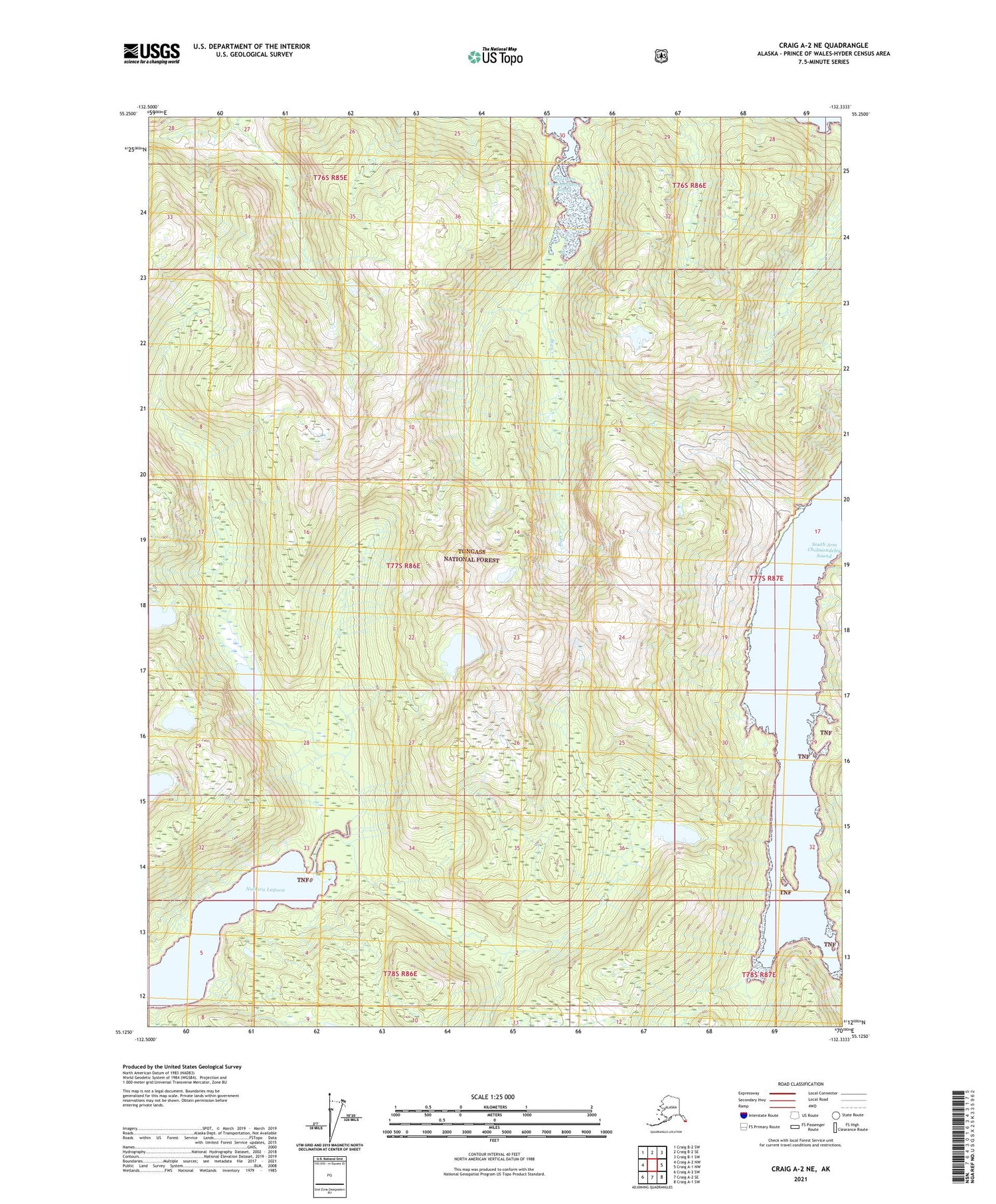 Craig A-2 NE Alaska US Topo Map Image