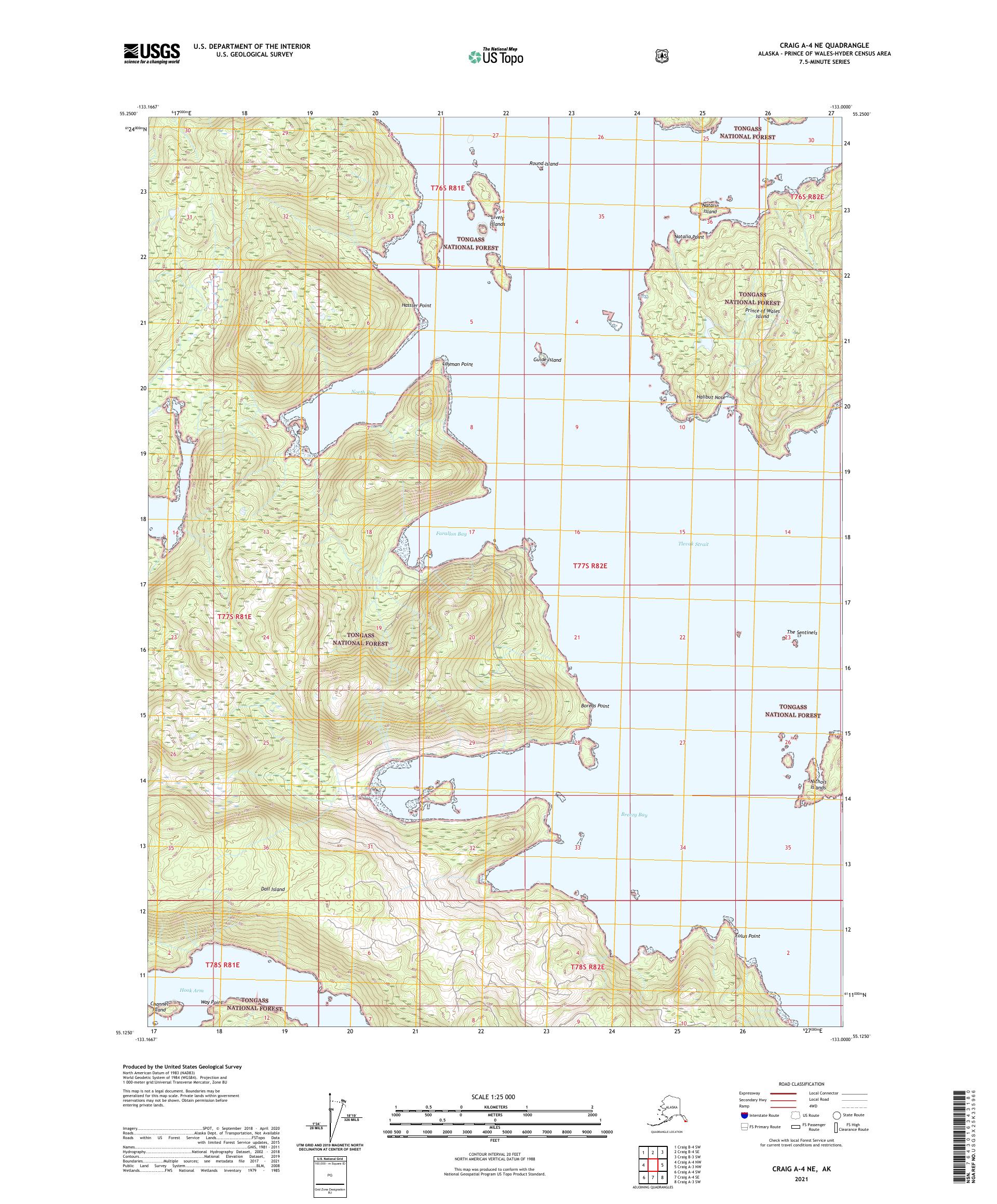 Craig A-4 NE Alaska US Topo Map – MyTopo Map Store