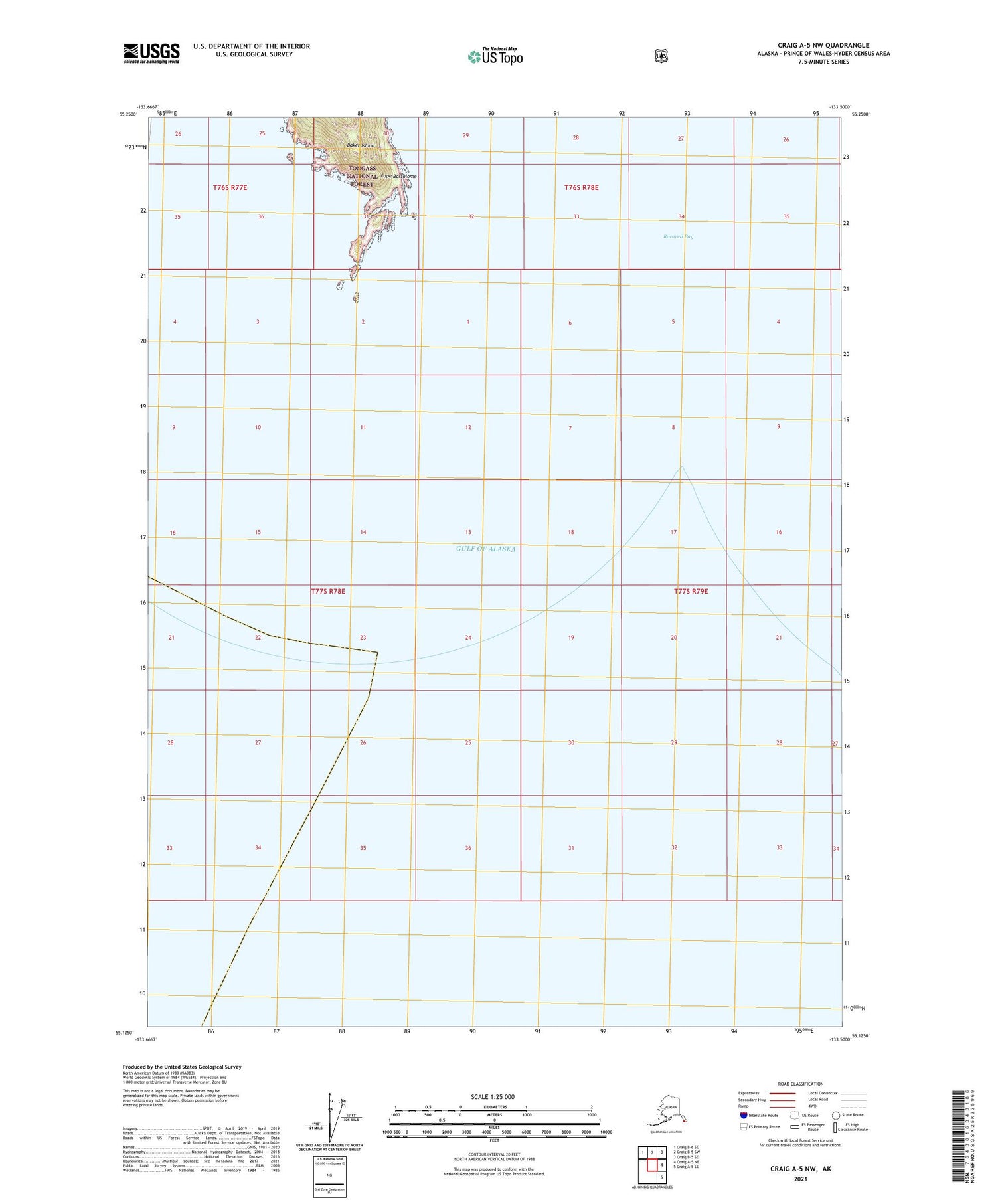 Craig A-5 NW Alaska US Topo Map Image