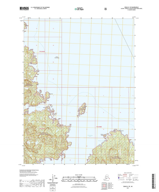 Craig B-1 SE Alaska US Topo Map Image
