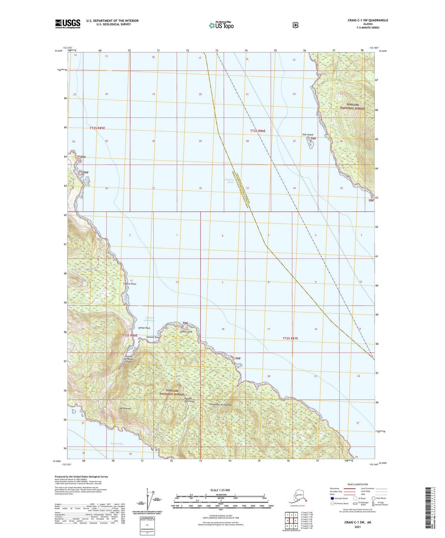 Craig C-1 SW Alaska US Topo Map Image