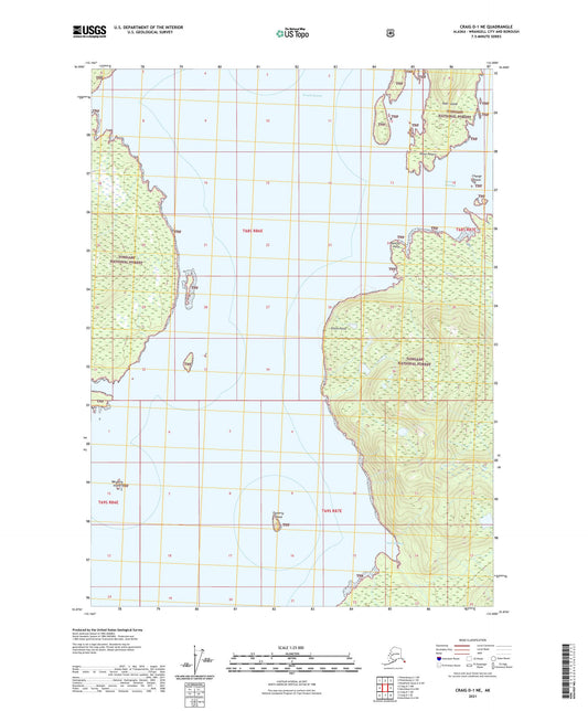 Craig D-1 NE Alaska US Topo Map Image