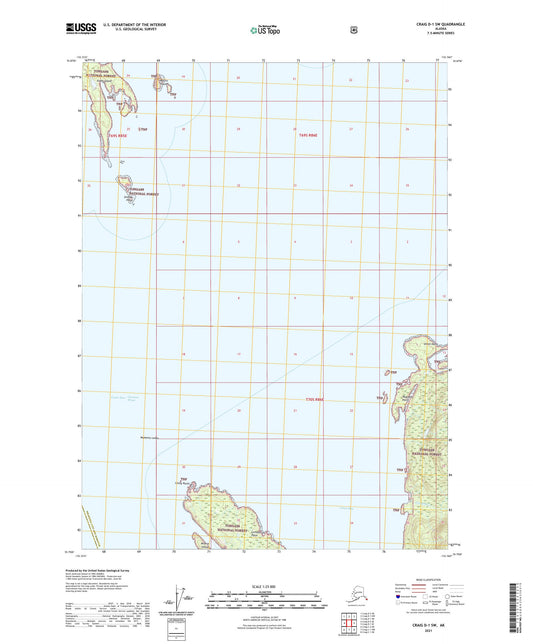 Craig D-1 SW Alaska US Topo Map Image