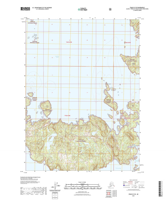 Craig D-5 SE Alaska US Topo Map Image