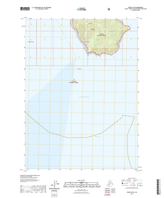 Craig D-6 SW Alaska US Topo Map Image