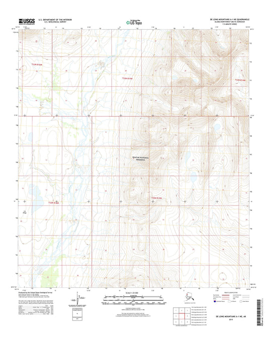 De Long Mountains A-1 NE Alaska US Topo Map Image