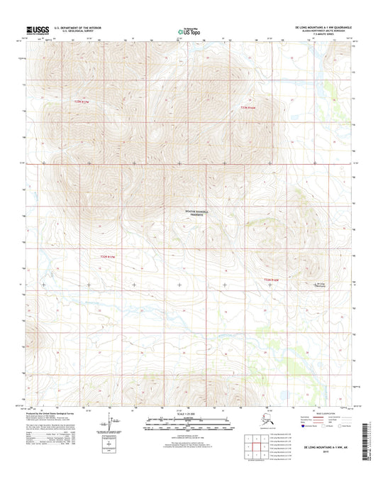 De Long Mountains A-1 NW Alaska US Topo Map Image