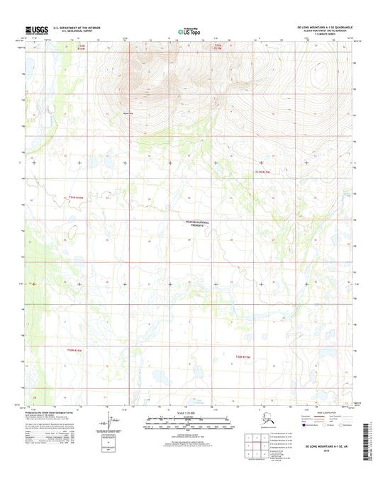 De Long Mountains A-1 SE Alaska US Topo Map Image