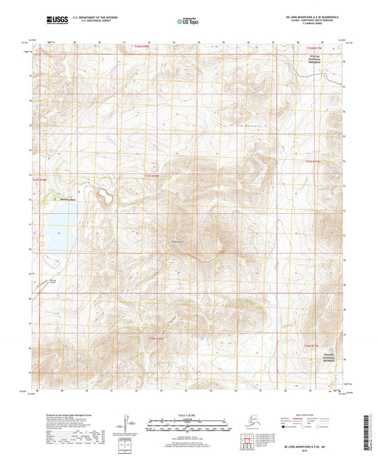 De Long Mountains A-2 SE Alaska US Topo Map Image
