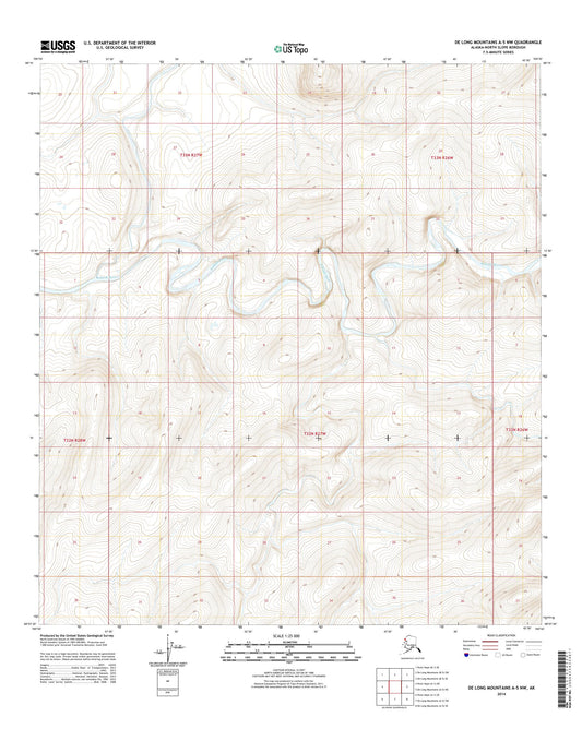 De Long Mountains A-5 NW Alaska US Topo Map Image