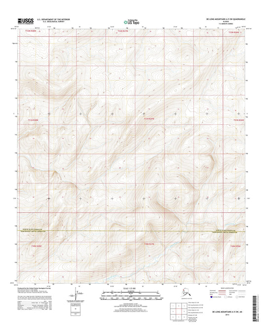 De Long Mountains A-5 SW Alaska US Topo Map Image