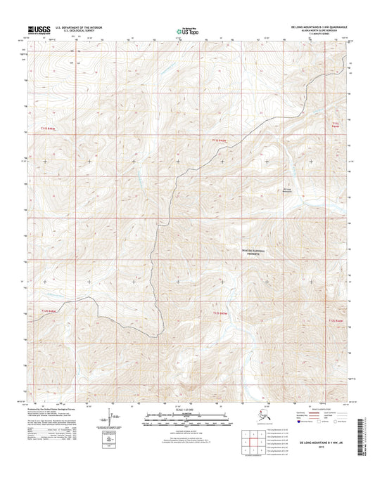 De Long Mountains B-1 NW Alaska US Topo Map Image