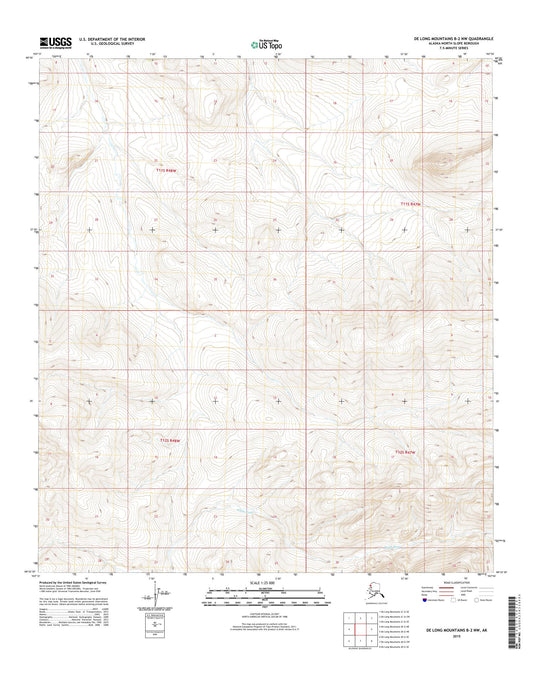 De Long Mountains B-2 NW Alaska US Topo Map Image