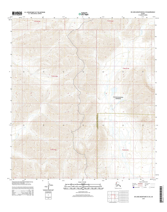 De Long Mountains B-2 SE Alaska US Topo Map Image