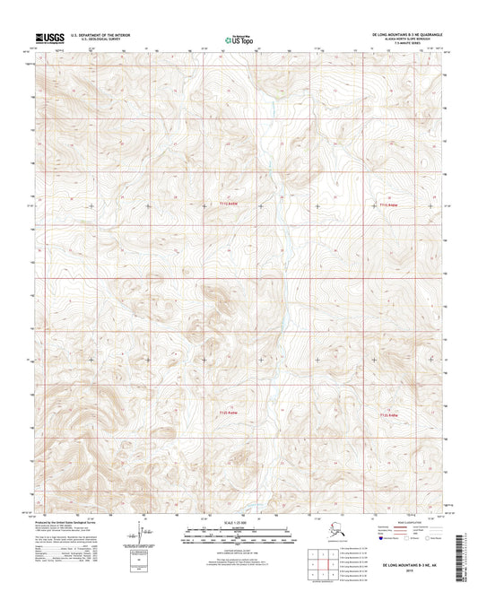De Long Mountains B-3 NE Alaska US Topo Map Image