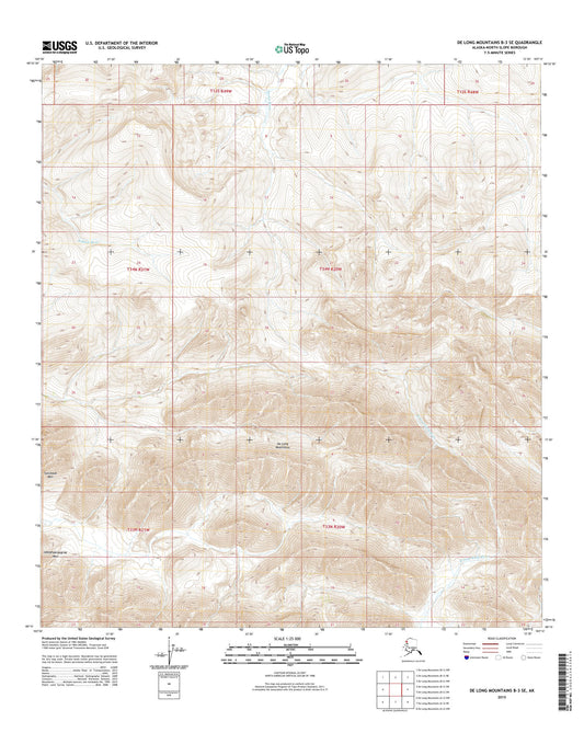 De Long Mountains B-3 SE Alaska US Topo Map Image