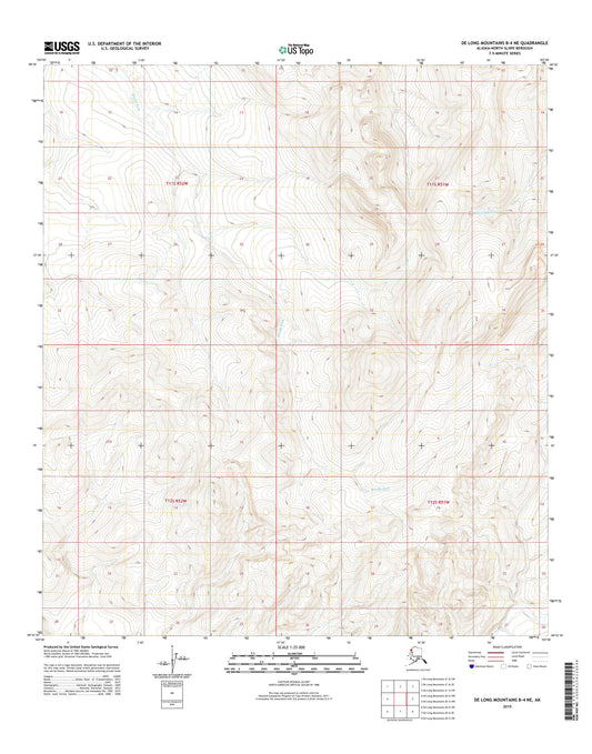 De Long Mountains B-4 NE Alaska US Topo Map Image