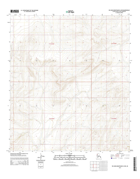 De Long Mountains B-4 NW Alaska US Topo Map Image