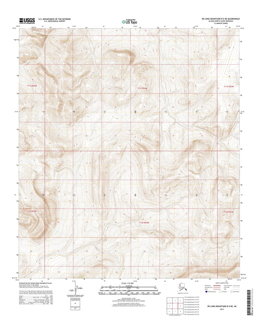 De Long Mountains B-5 NE Alaska US Topo Map Image