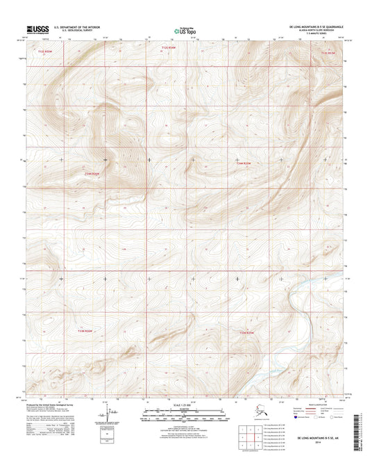 De Long Mountains B-5 SE Alaska US Topo Map Image