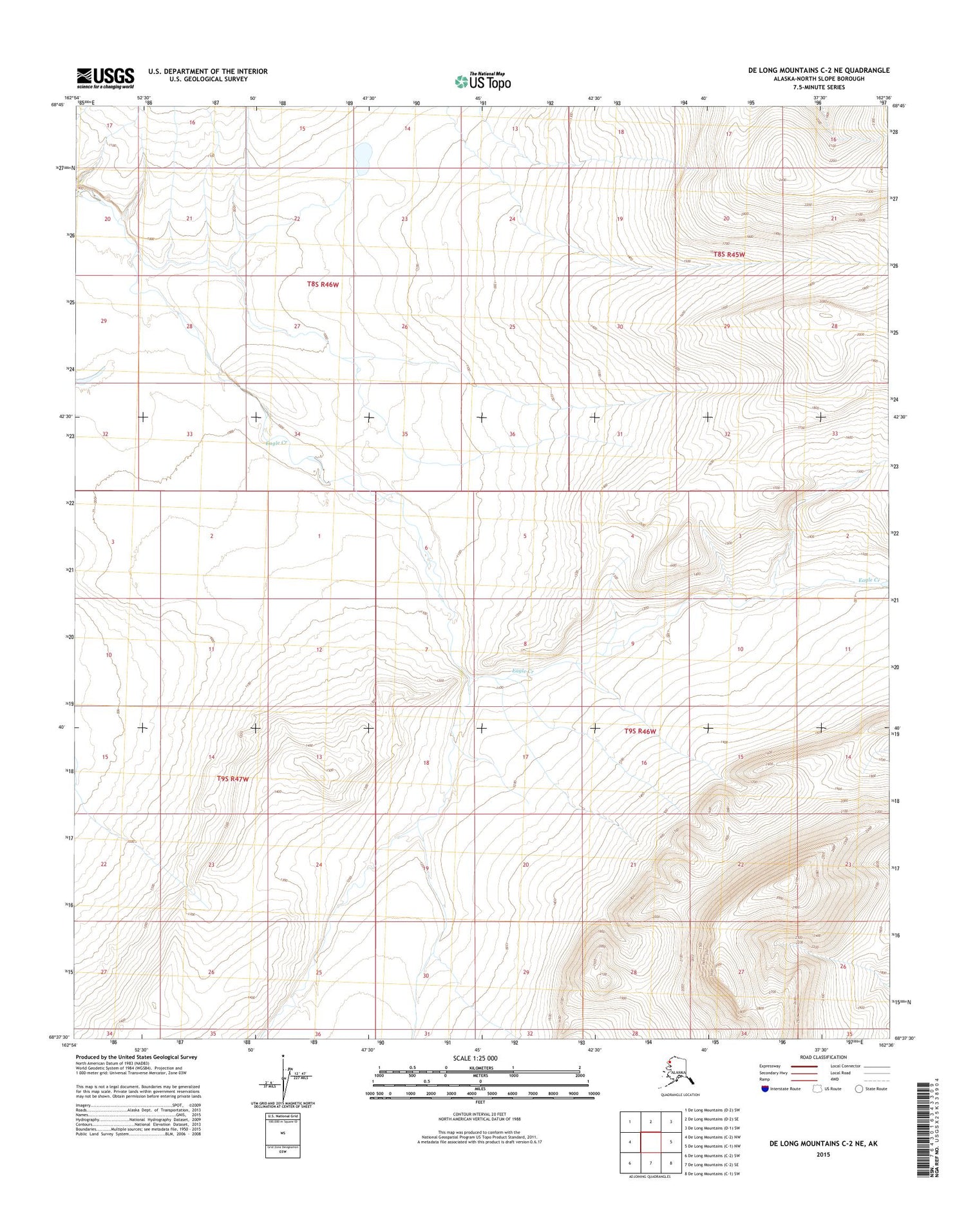 De Long Mountains C-2 NE Alaska US Topo Map Image
