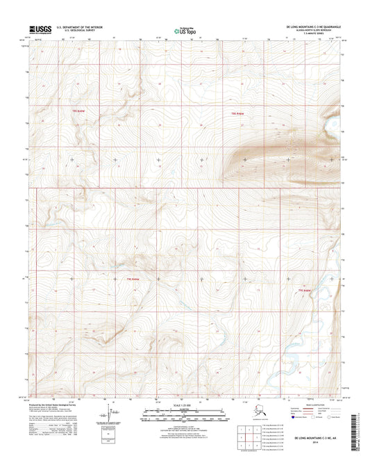 De Long Mountains C-3 NE Alaska US Topo Map Image