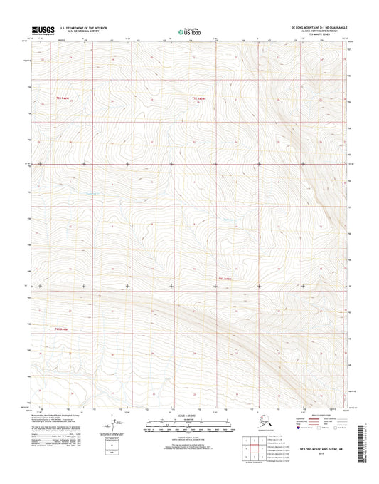De Long Mountains D-1 NE Alaska US Topo Map Image