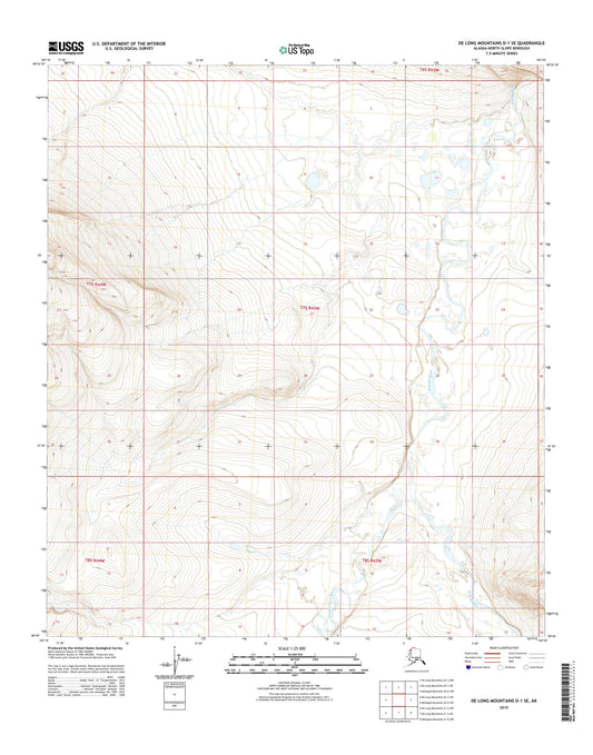 De Long Mountains D-1 SE Alaska US Topo Map Image