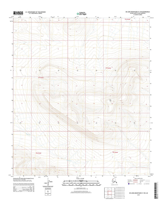De Long Mountains D-1 SW Alaska US Topo Map Image