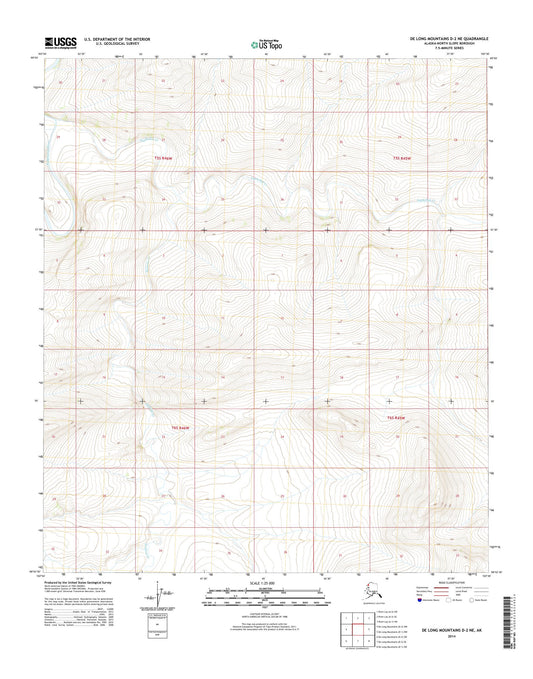 De Long Mountains D-2 NE Alaska US Topo Map Image