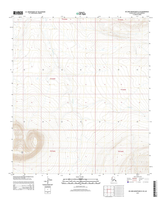 De Long Mountains D-2 SE Alaska US Topo Map Image