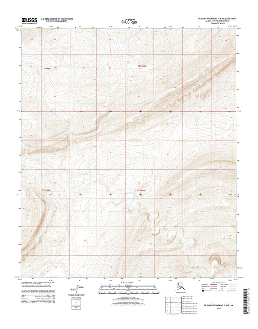 De Long Mountains D-3 NE Alaska US Topo Map Image