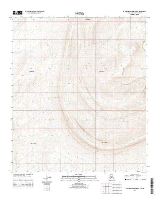 De Long Mountains D-3 SE Alaska US Topo Map Image