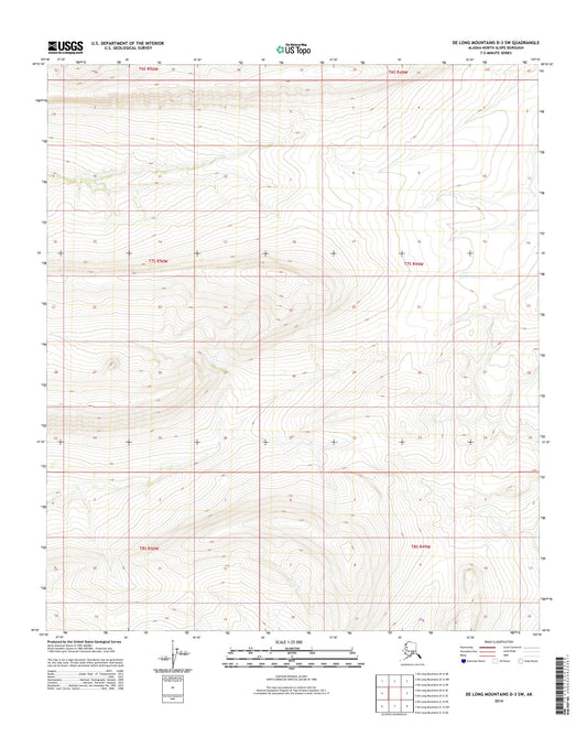 De Long Mountains D-3 SW Alaska US Topo Map Image