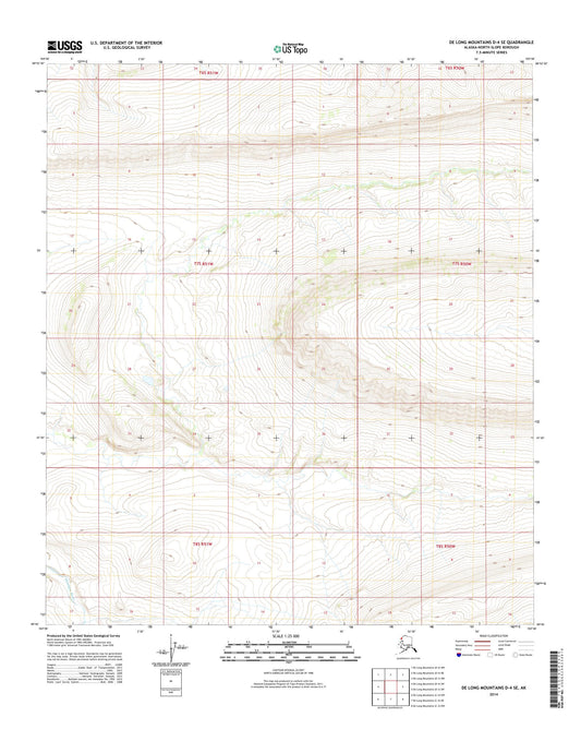 De Long Mountains D-4 SE Alaska US Topo Map Image