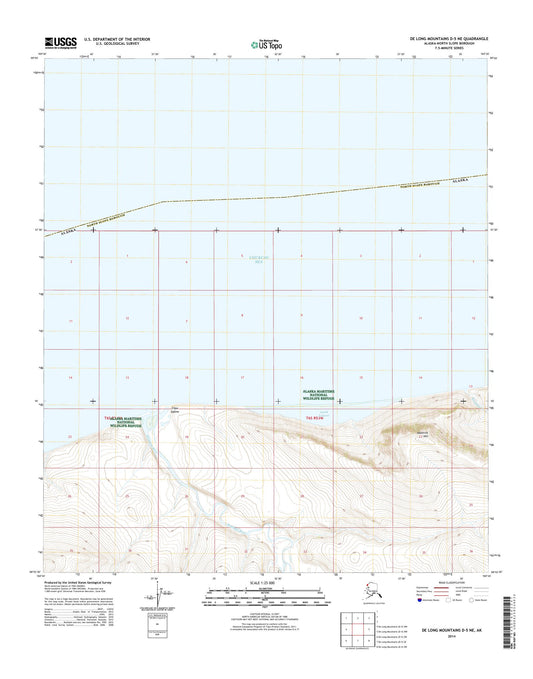 De Long Mountains D-5 NE Alaska US Topo Map Image