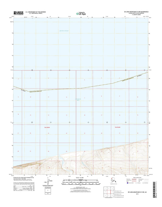 De Long Mountains D-5 NW Alaska US Topo Map Image