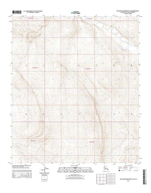 De Long Mountains D-5 SE Alaska US Topo Map Image