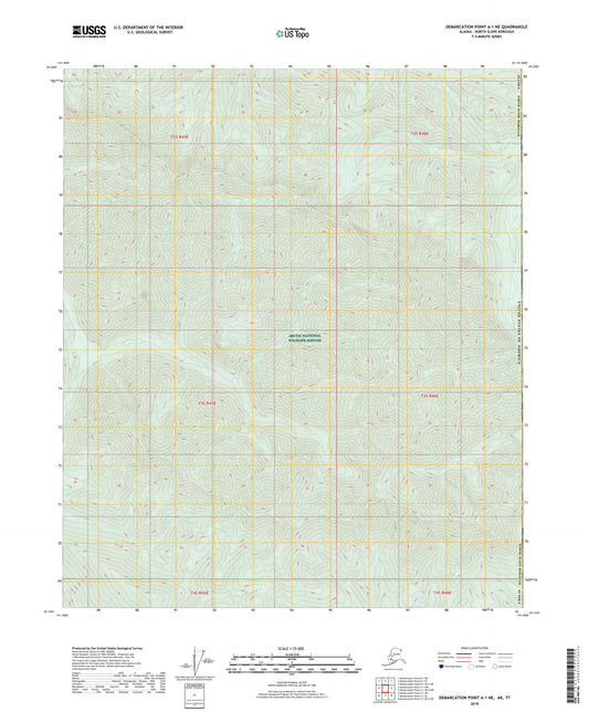Demarcation Point A-1 NE Alaska US Topo Map Image