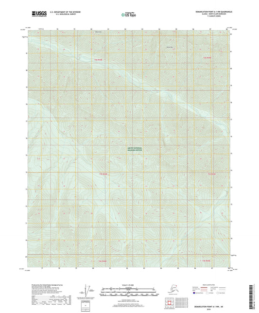 Demarcation Point A-1 NW Alaska US Topo Map Image