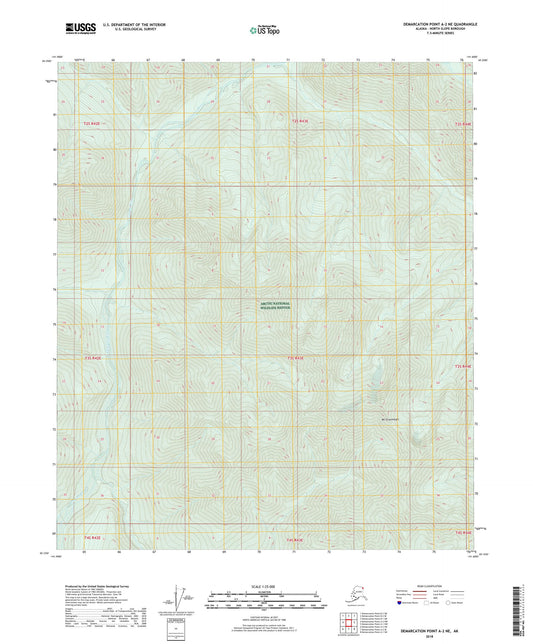Demarcation Point A-2 NE Alaska US Topo Map Image