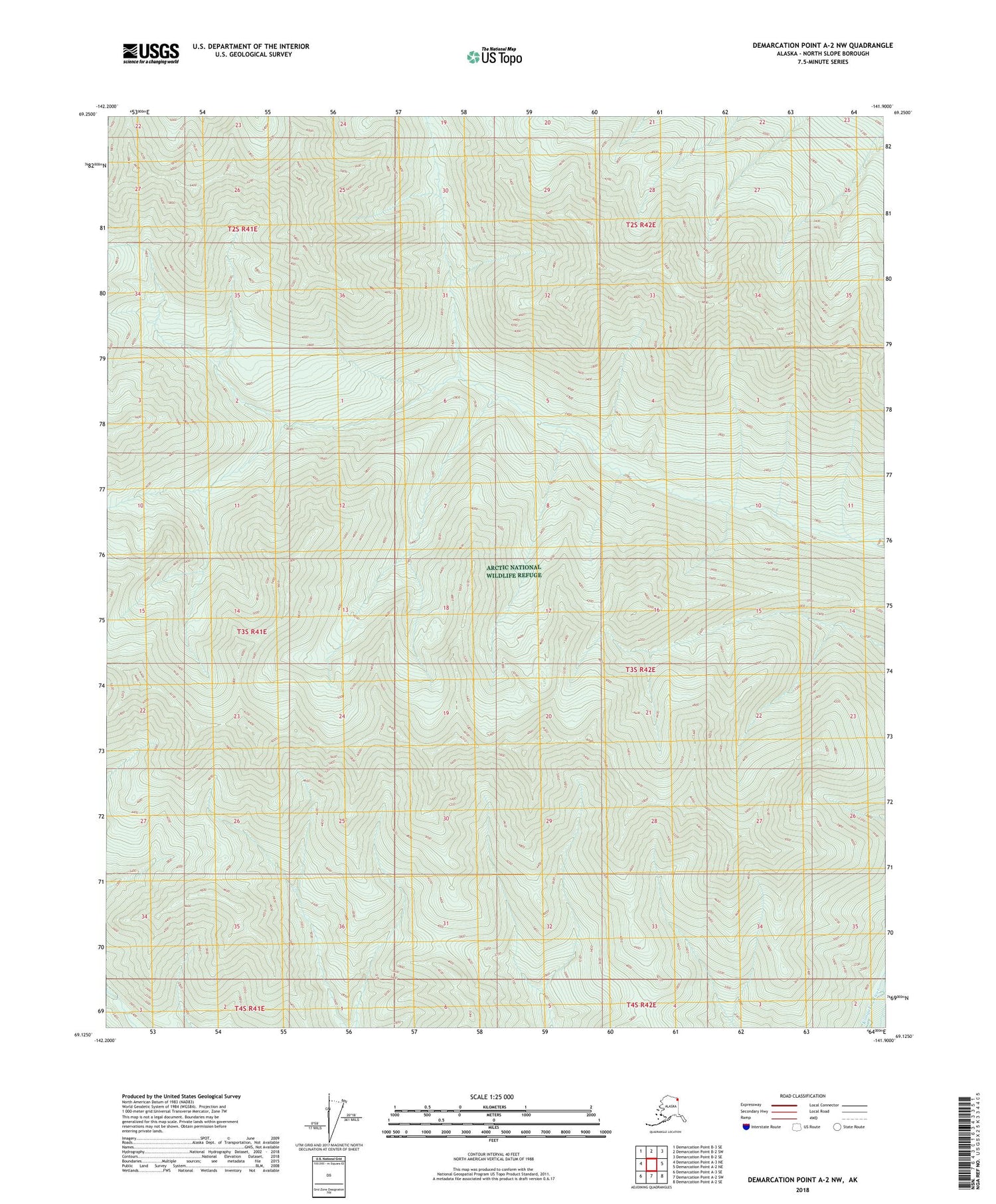 Demarcation Point A-2 NW Alaska US Topo Map Image