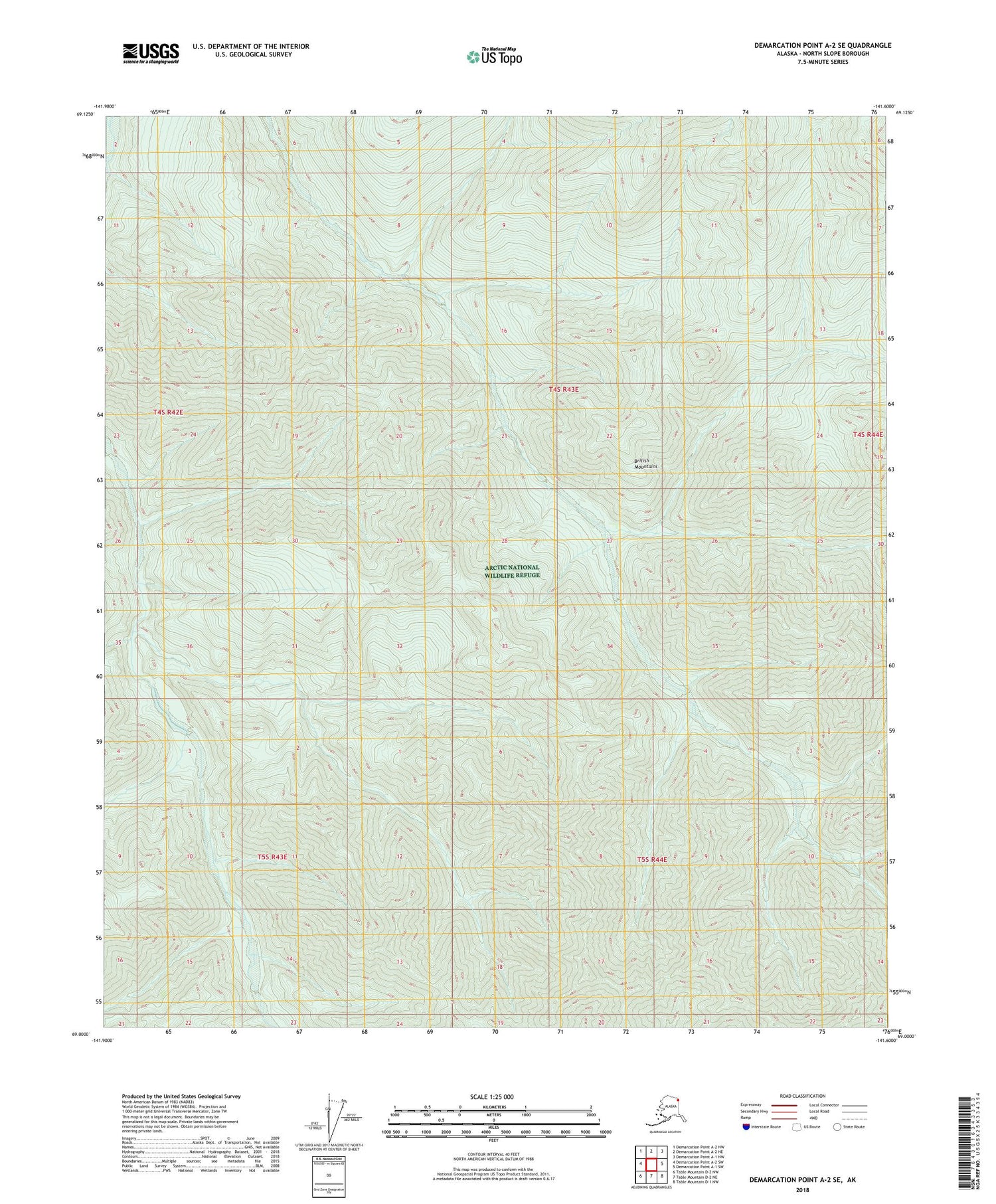 Demarcation Point A-2 SE Alaska US Topo Map Image