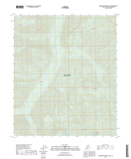 Demarcation Point A-5 NE Alaska US Topo Map Image